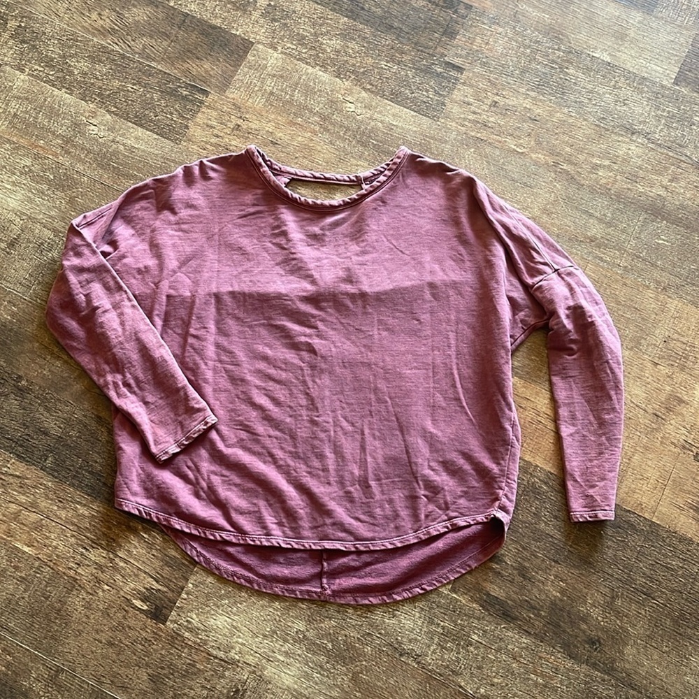 Caution To The Wind Acid Wash Sweatshirt Lightweight long sleeve crewneck